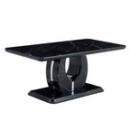 Tavolino da caffè/centrotavola 43W, motivo marmo/venatura legno, minimalista, bianco/nero/noce-ModernLuxe