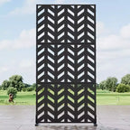 Pannello compatto in acciaio galvanizzato nero Fishbone | 183A x 90L x 40P cm