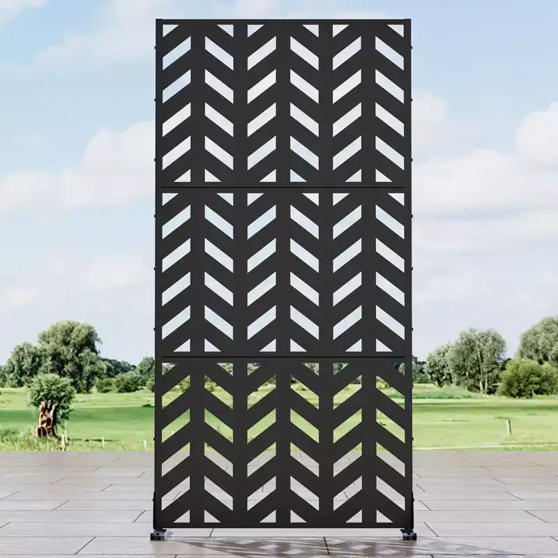 Pannello compatto in acciaio galvanizzato nero Fishbone | 183A x 90L x 40P cm