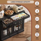 35,4 Credenze e Buffet con ante, Credenza da Cucina con antine in vetro, Buffet Moderno con cassetti, Credenza Bianca