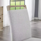 Sedie da pranzo imbottite Roundhill Furniture Zelalle, in tessuto grigio chiaro con gambe in legno di gomma, set da 2 pezzi