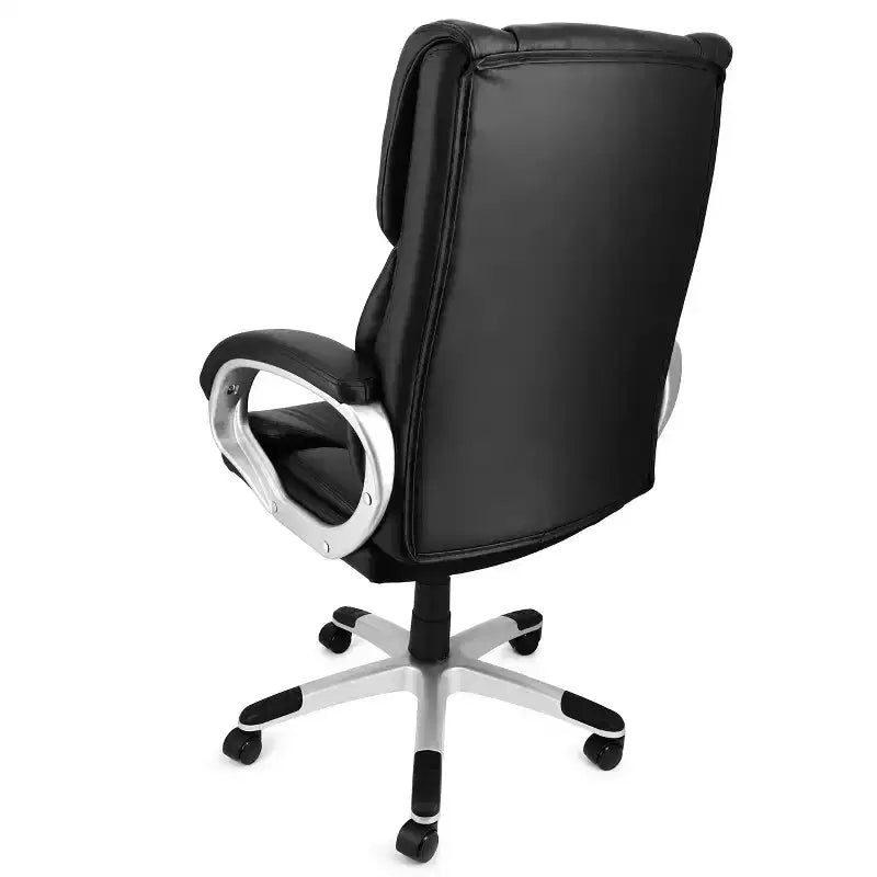 Sedia da ufficio Elama High Back in similpelle regolabile, base nera e grigia