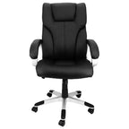 Sedia da ufficio Elama High Back in similpelle regolabile, base nera e grigia