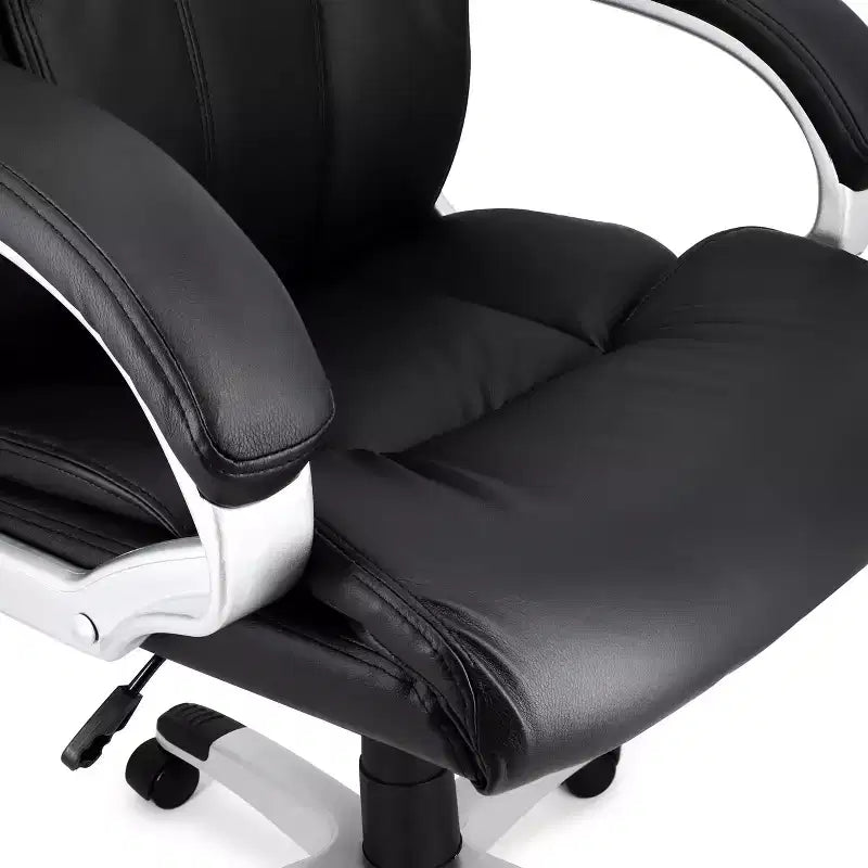 Sedia da ufficio Elama High Back in similpelle regolabile, base nera e grigia
