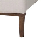 Set da 4 pezzi camera da letto queen Baxton Studio Nikolai in tessuto beige trapuntato con canali e legno wengé marrone, stile metà secolo
