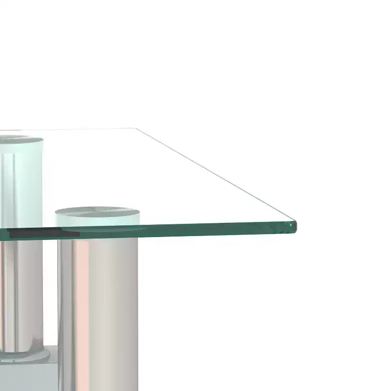 MAYEERTY Tavolino Moderno in Vetro Temperato, Tavolino Quadrato per Soggiorno Camera da Letto, Trasparente