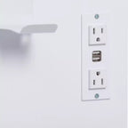 VECELO Toeletta con specchio illuminato a LED e presa di corrente, Tavolo da trucco con 4 cassetti e sgabello contenitore, 3 modalità di illuminazione regolabili per camera da letto