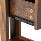 MAYEERTY Tavolino finale in rattan con cassetto, Comodino moderno, Tavolino d'appoggio per soggiorno, camera da letto, Marrone rustico