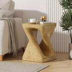 Tavolino d'appoggio Twist Shape, texture effetto legno, colore naturale