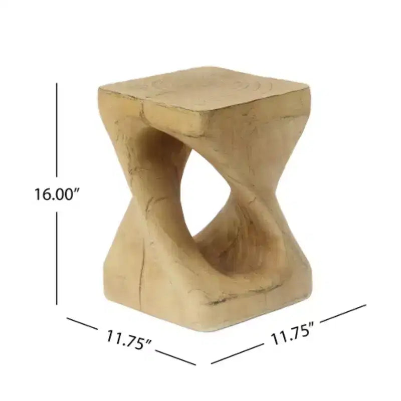 Tavolino d'appoggio Twist Shape, texture effetto legno, colore naturale