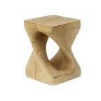 Tavolino d'appoggio Twist Shape, texture effetto legno, colore naturale