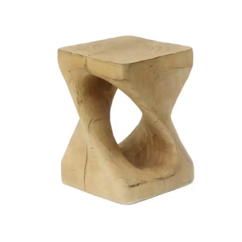 Tavolino d'appoggio Twist Shape, texture effetto legno, colore naturale