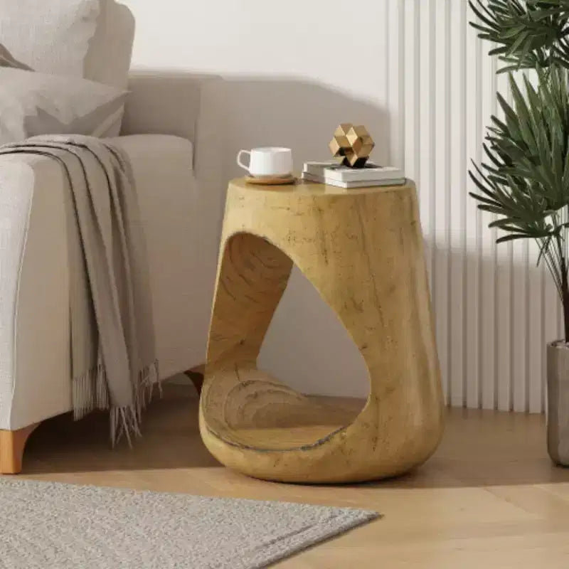 Tavolino Hollow, texture effetto legno, colore naturale