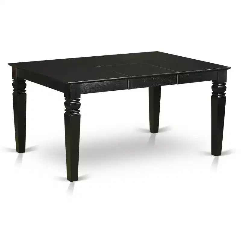 HomeStock Set da Pranzo 7 Pezzi Tavolo Rettangolare con 6 Sedie Nero Beige Chiaro