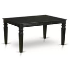 HomeStock Set da Pranzo 7 Pezzi Tavolo Rettangolare con 6 Sedie Nero Beige Chiaro