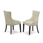 HomeStock Set da Pranzo 7 Pezzi Tavolo Rettangolare con 6 Sedie Nero Beige Chiaro