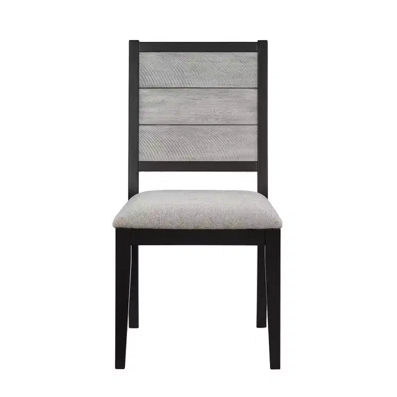 Simple Relax Set di 2 sedie da pranzo imbottite in tessuto in grigio tortora e nero