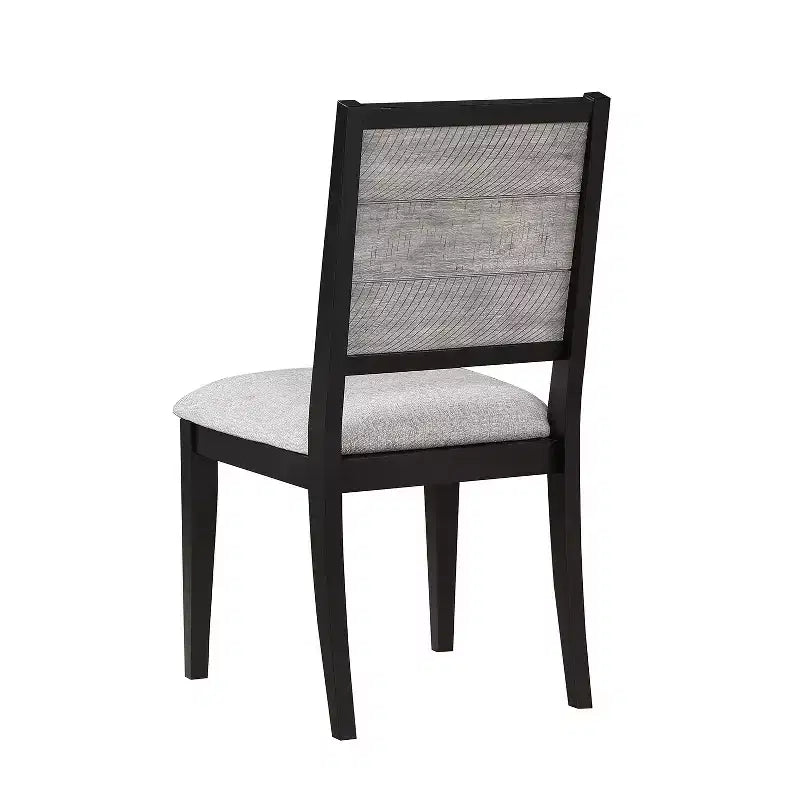 Simple Relax Set di 2 sedie da pranzo imbottite in tessuto in grigio tortora e nero