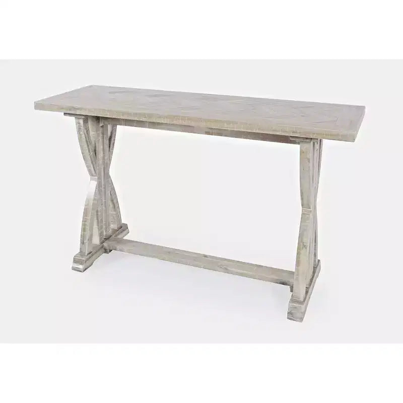 Jofran, Tavolino da divano Fairview Transitional Herringbone in acacia anticata - Colore grigio