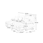 Divano Letto Cloud Couch per Soggiorno, Divano a 2 Posti in ciniglia con 2 Cuscini Lombari e 2 Cuscini Decorativi, Divano Imbottito con Braccioli Larghi e 2 Pouf