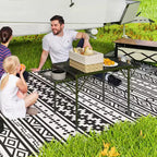 Tavolo da campeggio pieghevole Outsunny, 137 cm, portatile con 2 pannelli laterali, tavolo da esterno in metallo regolabile in altezza per picnic, barbecue, feste