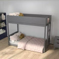 Letto a Castello per Bambini Emma e Oliver con Funzione Convertibile, Struttura in Legno Massello e Scaletta Facile da Salire, Nessuna Rete a Molle Richiesta