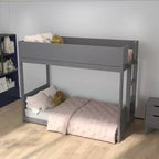 Letto a Castello per Bambini Emma e Oliver con Funzione Convertibile, Struttura in Legno Massello e Scaletta Facile da Salire, Nessuna Rete a Molle Richiesta