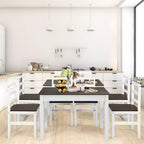 Set da pranzo Costway 5 pezzi in legno massello Tavolo da cucina e 4 sedie