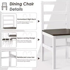 Set da pranzo Costway 5 pezzi in legno massello Tavolo da cucina e 4 sedie