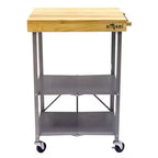 Origami Foldable Kitchen Island Cart, Wheeled Rolling Storage Cart with Shelves, Portable Prep Table for Kitchen, Dining Rooms, and Patios