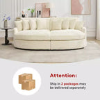Divano Sezionale Hyleory in Velluto a Coste con Chaise Longue Sinistra e Destra Oversize e 8 Cuscini, Divano Convertibile Imbottito
