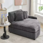 Divano Sezionale Hyleory in Velluto a Coste con Chaise Longue Sinistra e Destra Oversize e 8 Cuscini, Divano Convertibile Imbottito