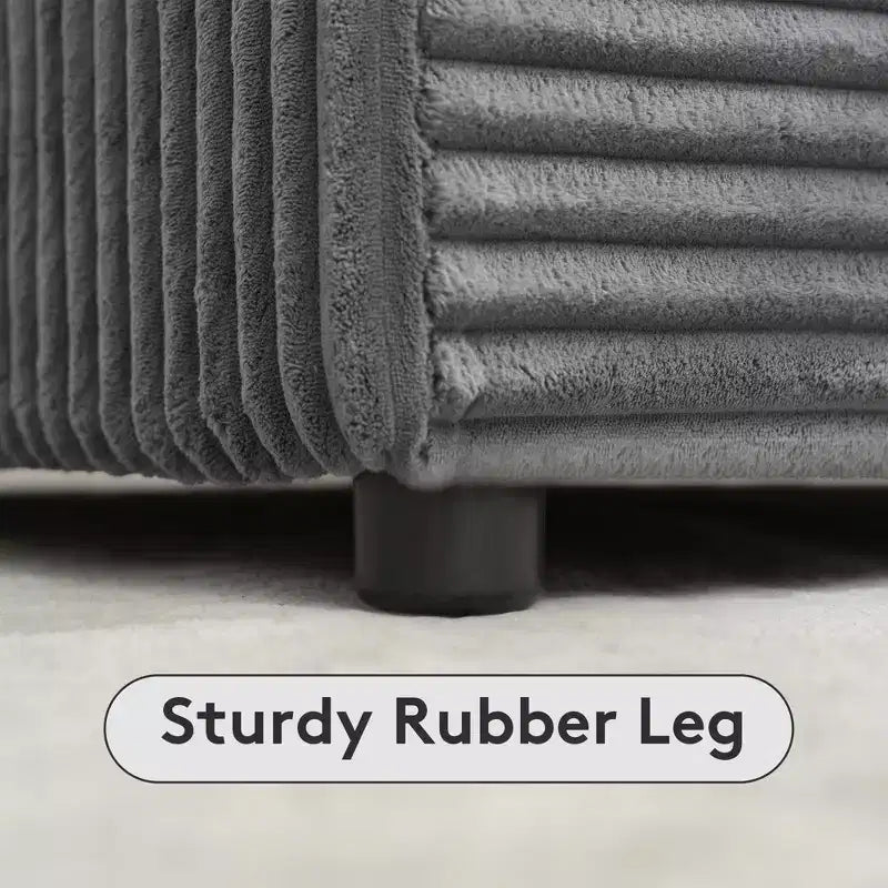 Divano Sezionale Hyleory in Velluto a Coste con Chaise Longue Sinistra e Destra Oversize e 8 Cuscini, Divano Convertibile Imbottito