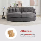 Divano Sezionale Hyleory in Velluto a Coste con Chaise Longue Sinistra e Destra Oversize e 8 Cuscini, Divano Convertibile Imbottito