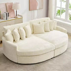 Divano Sezionale Hyleory in Velluto a Coste con Chaise Longue Sinistra e Destra Oversize e 8 Cuscini, Divano Convertibile Imbottito