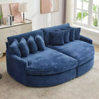 Divano Sezionale Hyleory in Velluto a Coste con Chaise Longue Sinistra e Destra Oversize e 8 Cuscini, Divano Convertibile Imbottito
