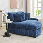 Divano Sezionale Hyleory in Velluto a Coste con Chaise Longue Sinistra e Destra Oversize e 8 Cuscini, Divano Convertibile Imbottito