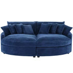 Divano Sezionale Hyleory in Velluto a Coste con Chaise Longue Sinistra e Destra Oversize e 8 Cuscini, Divano Convertibile Imbottito