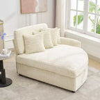 Divano Sezionale Hyleory in Velluto a Coste con Chaise Longue Sinistra e Destra Oversize e 8 Cuscini, Divano Convertibile Imbottito
