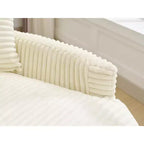 Divano Sezionale Hyleory in Velluto a Coste con Chaise Longue Sinistra e Destra Oversize e 8 Cuscini, Divano Convertibile Imbottito