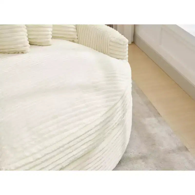 Divano Sezionale Hyleory in Velluto a Coste con Chaise Longue Sinistra e Destra Oversize e 8 Cuscini, Divano Convertibile Imbottito