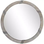 Specchio da parete in legno da 30,75 pollici, specchio rotondo decorativo stile rustico per soggiorno