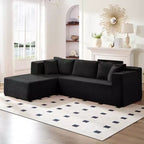 Mjkone Divano moderno a 2 pezzi in velluto a coste da 269 cm con combinazione libera a forma di L e seduta profonda, divani sezionali imbottiti con chaise longue sinistra