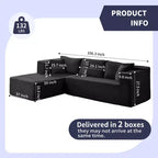 Mjkone Divano moderno a 2 pezzi in velluto a coste da 269 cm con combinazione libera a forma di L e seduta profonda, divani sezionali imbottiti con chaise longue sinistra