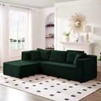 Mjkone Divano moderno a 2 pezzi in velluto a coste da 269 cm con combinazione libera a forma di L e seduta profonda, divani sezionali imbottiti con chaise longue sinistra