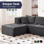 Mjkone Divano moderno a 2 pezzi in velluto a coste da 269 cm con combinazione libera a forma di L e seduta profonda, divani sezionali imbottiti con chaise longue sinistra