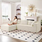 Mjkone Divano moderno a 2 pezzi in velluto a coste da 269 cm con combinazione libera a forma di L e seduta profonda, divani sezionali imbottiti con chaise longue sinistra