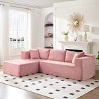 Mjkone Divano moderno a 2 pezzi in velluto a coste da 269 cm con combinazione libera a forma di L e seduta profonda, divani sezionali imbottiti con chaise longue sinistra