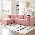 Mjkone Divano moderno a 2 pezzi in velluto a coste da 269 cm con combinazione libera a forma di L e seduta profonda, divani sezionali imbottiti con chaise longue sinistra