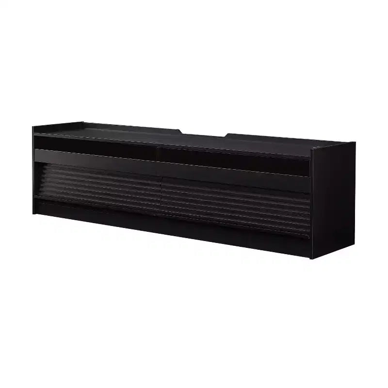 Mobile porta TV moderno Mobile TV con 4 cassetti, porte di ricarica e illuminazione LED ambientale, naturale/noce/nero-Christopher Knight Home